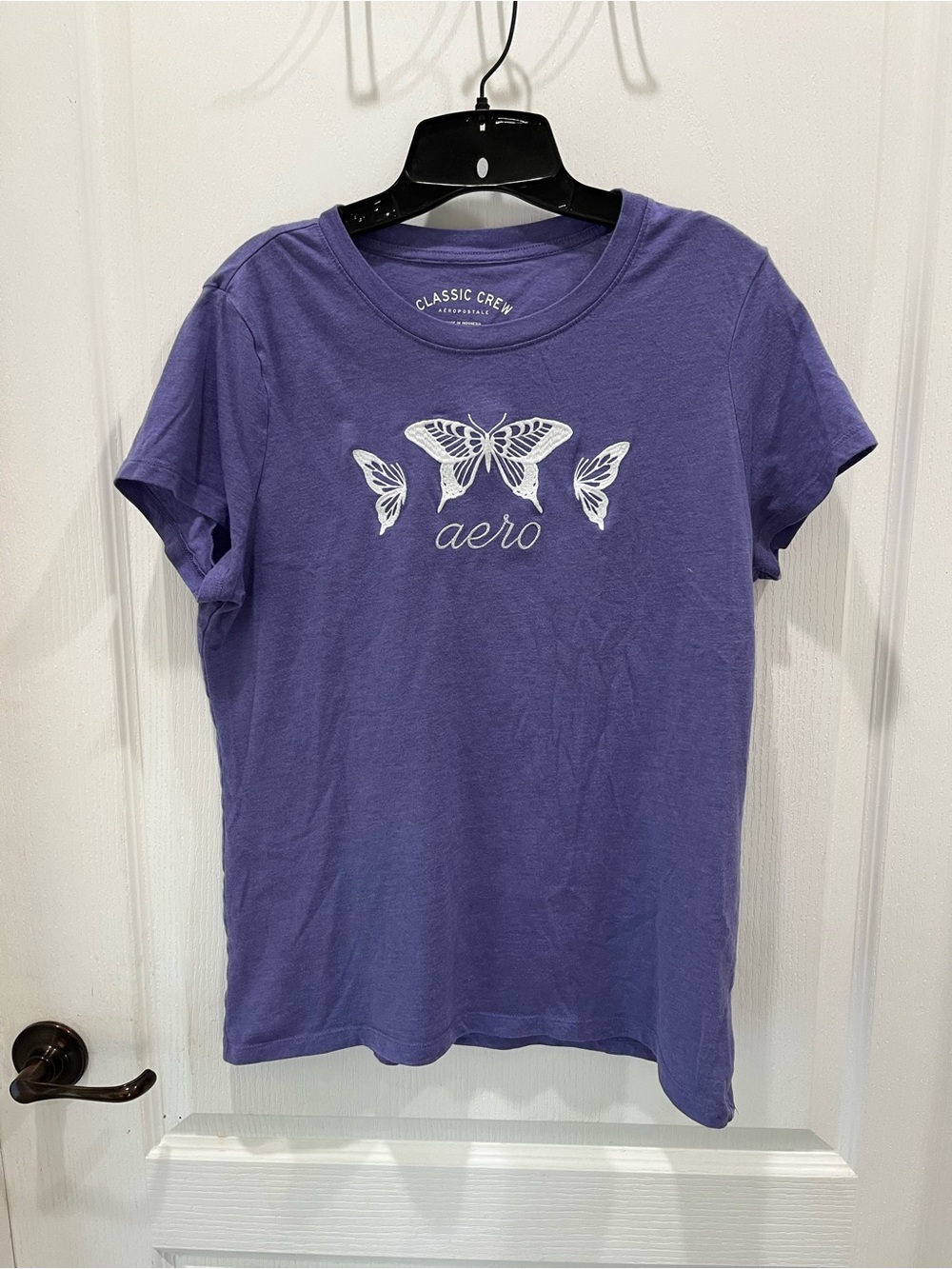 Aeropostale Purple Butterfly Crewneck Tee Y2K